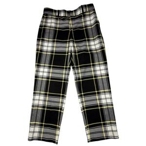 GAP Women Plaid Pants Black White Yellow Size 8